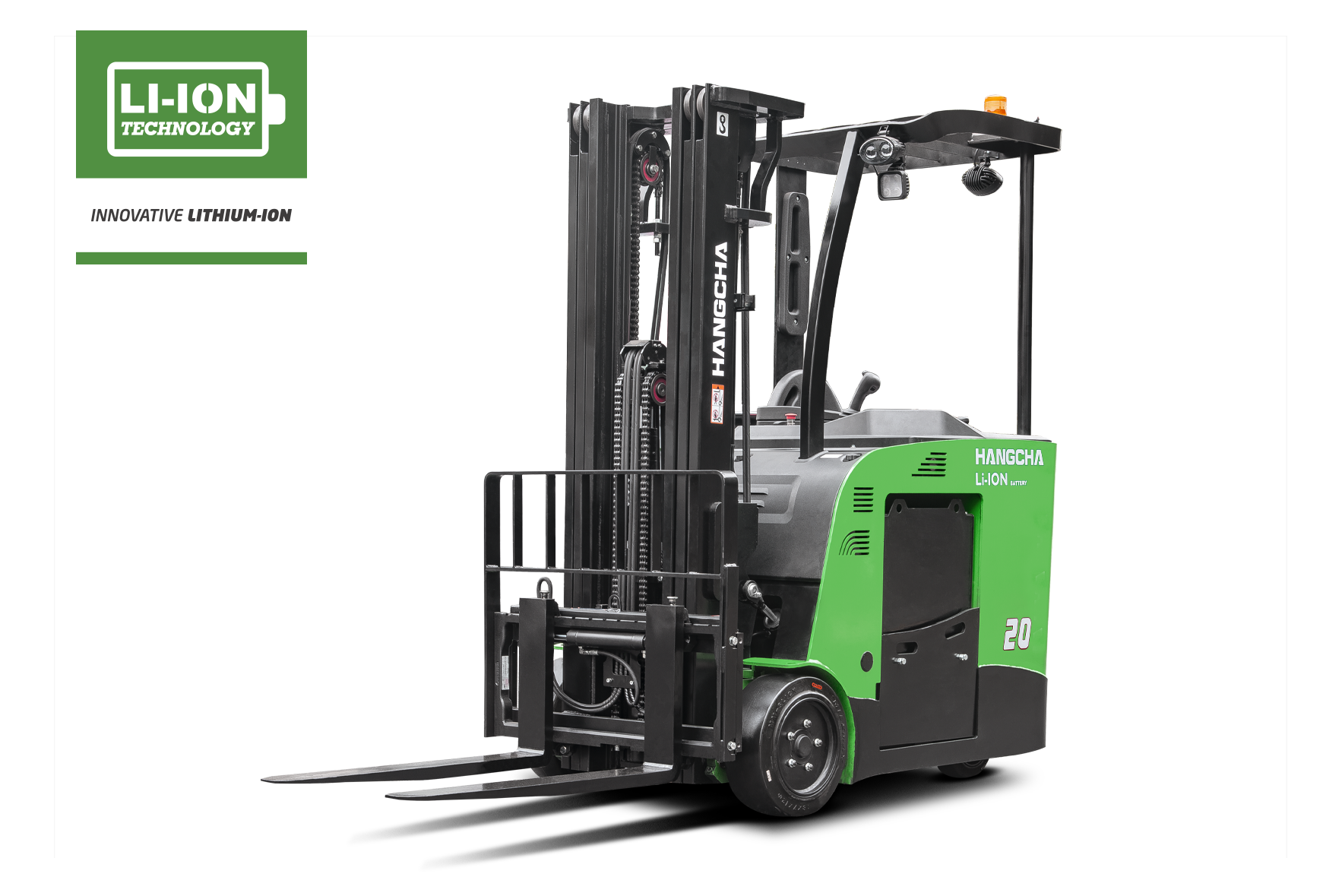 3 Wheel Electric Lithium-ion Stand-Up Counterbalanced Forklift 3,000-5,000lbs