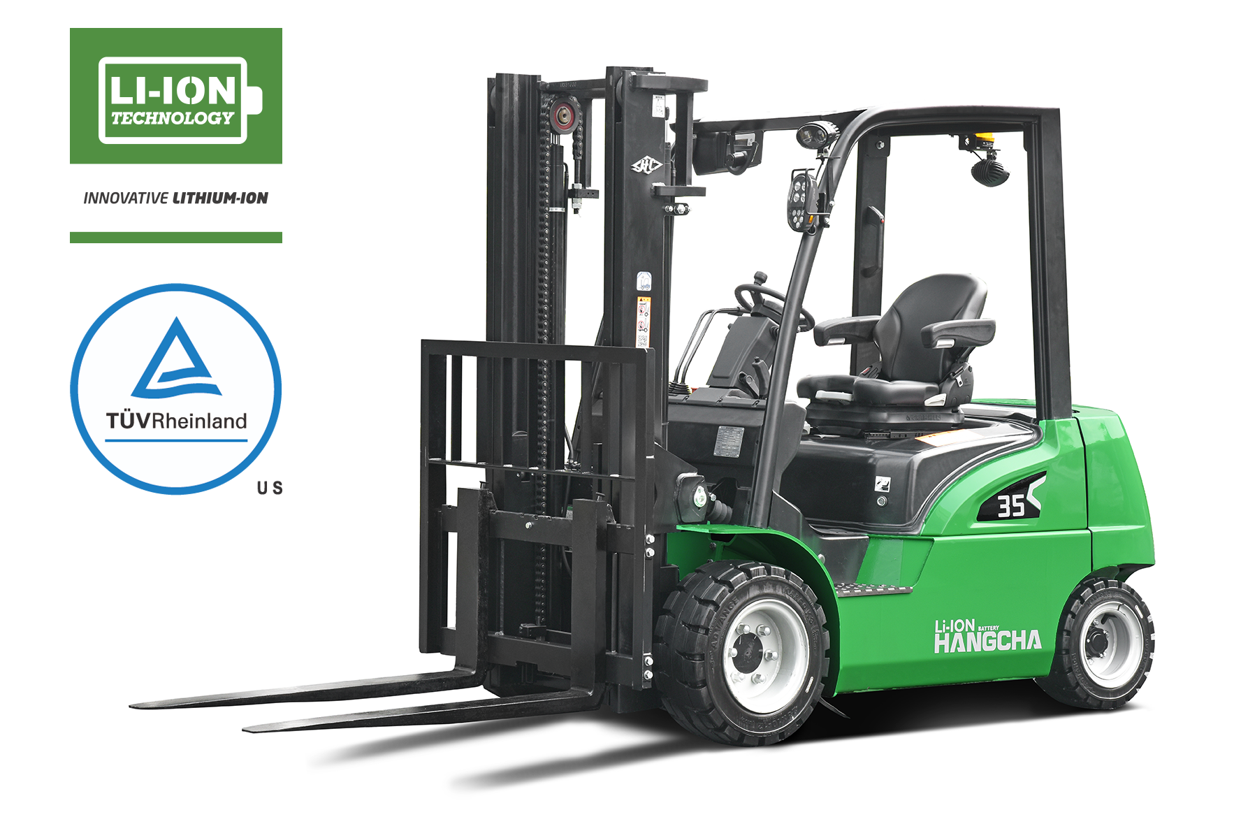 Certified Electric Lithium-ion Pneumatic Tire Forklift 4,000-7,000lbs